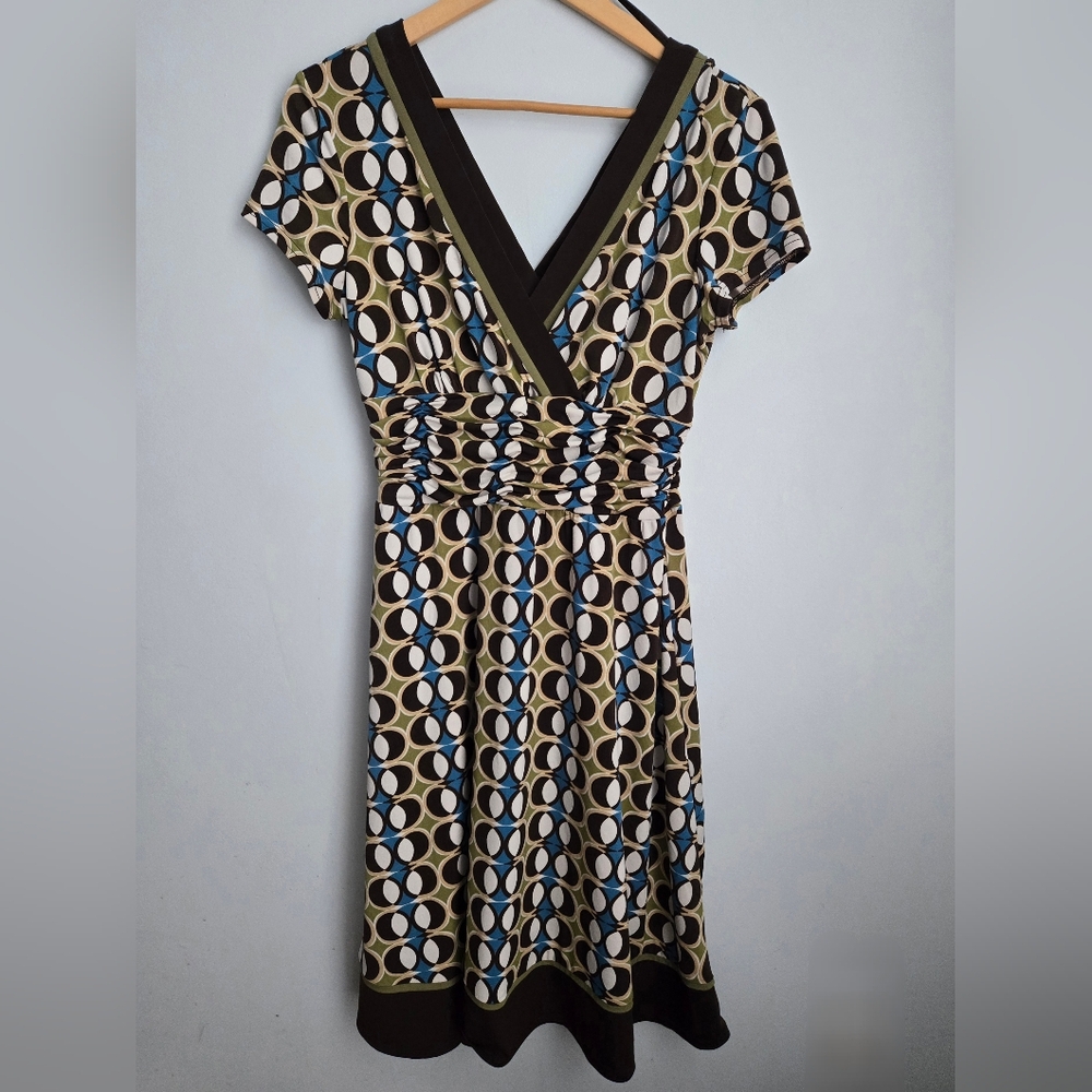 Vintage STUDIO I Geometric Print Retro 80s Dress